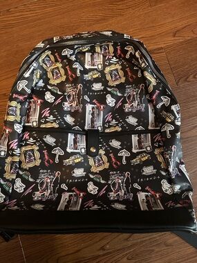 FRIENDS Black Graphic Print Backpack